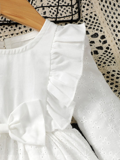 0-3 Year old Baby girl Dress Solid Color Bow Ruffle Princess Dress Suitable for Toddlers Baby girl Spring  autumn Dress