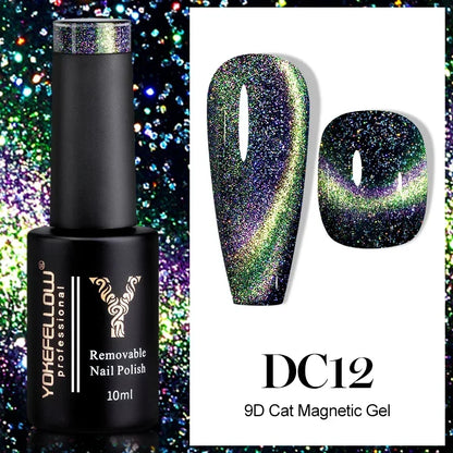 YOKEFELLOW 2025 New Dreamland Cat Eye Gel Nail Polish 10ml Dual Gloss Dreamland Color Soak Off Cat Magnetic UV Gel Varnish DIY