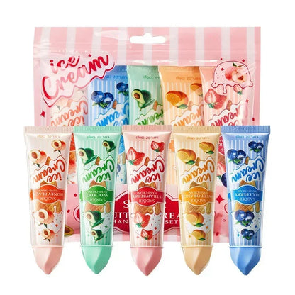 5pcs/set SADOER Fruit Ice Cream Hand Cream Moisturizing Nourishing Brightening Hydrating Hand Creams