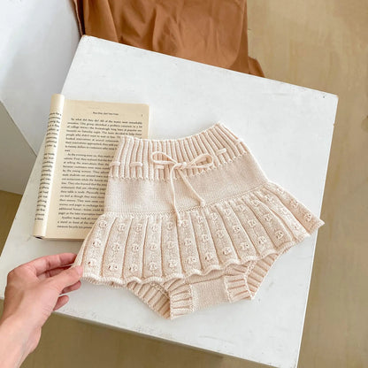 INS Spring and Autumn Fashion Net Red Infant and Toddler Girl Baby Foreigner Stripe Knitted Coat+Knitted Skirts Two Piece Set