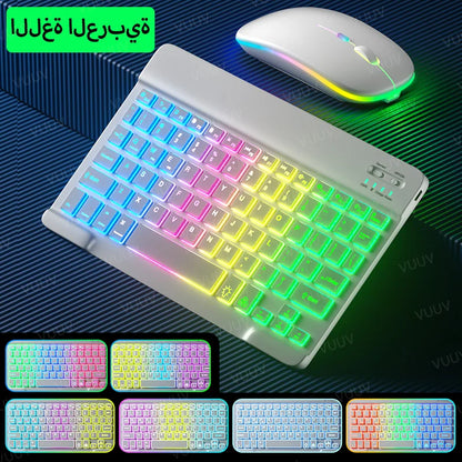 Wireless Bluetooth Keyboard for iPad Tablet Cell Phone Slim Backlit Rechargeable Tablet Keyboard Spanish Korean for Xiaomi Pad 6