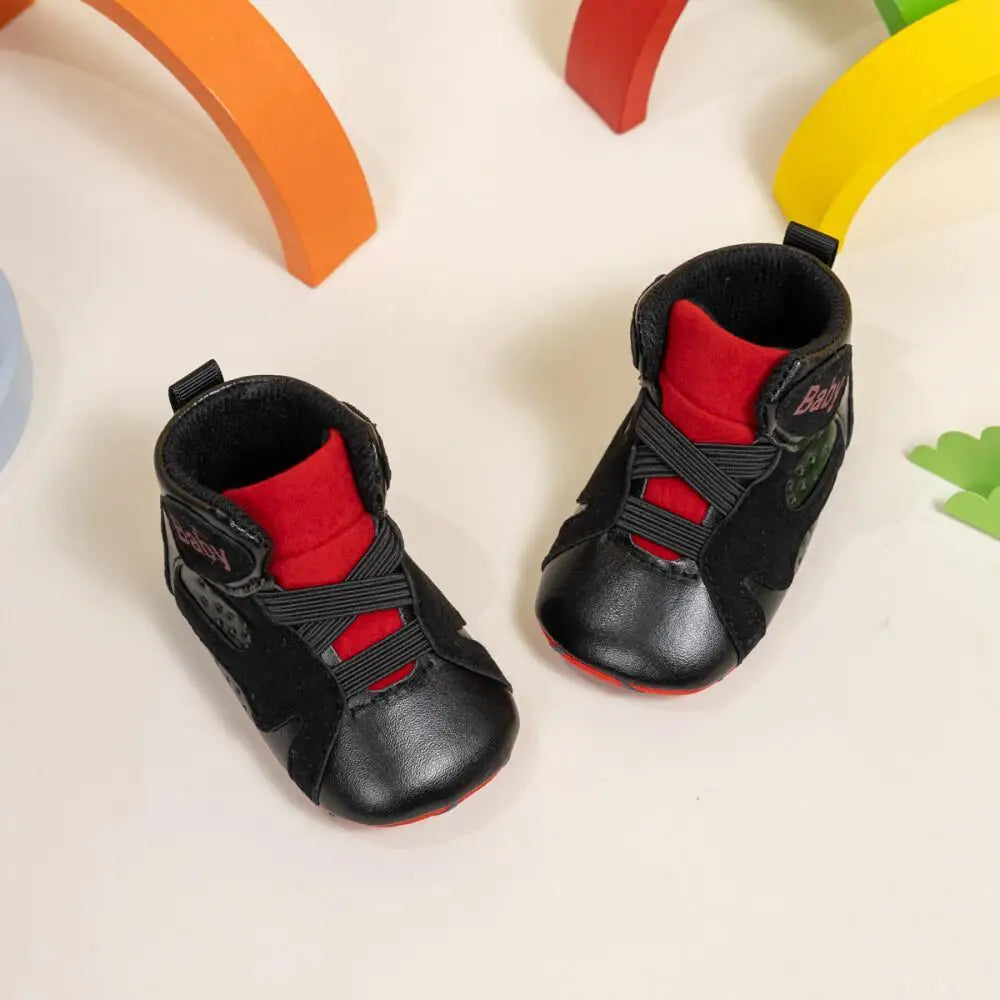 Meckior New Classic Basketball Baby Shoes 3 Colors High Top Casual Shoes Sneakers Soft Sole Anti-slip Infant First Toddler Shoes