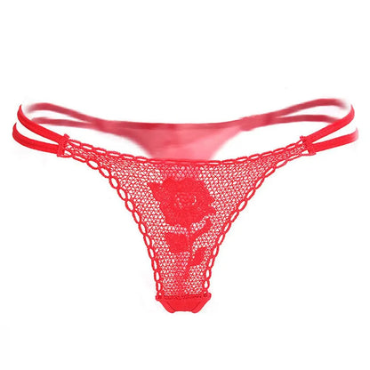 Ladies Valentines Day Bikini Women's G-string Lace Sexy Lingerie Underwear Panties V-string Briefs Thongs