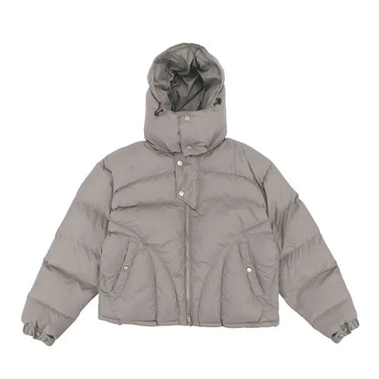 Men's Parka Jackets Hooded Male Padded Coats High Street Solid Color Niche Design Winter Zipper Windproof Warm High-quality Coat