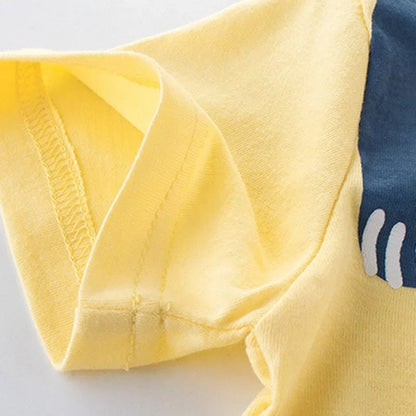 Summer Cartoon Animals T Shirt Boys Short Sleeve O-Neck