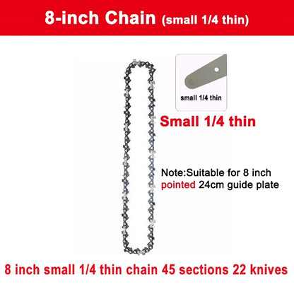 4  6 8 Inch Mini Steel Chainsaw Chains 1/4 Electric Chainsaws Accessory Chains Replacement Mini Electric Chainsaw Chain Saw