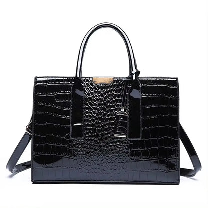 Brand Leather 3 Layers Alligator Crossbody Bag for Women