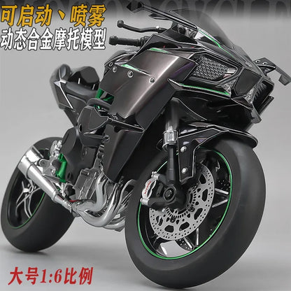 Spray1:6 Kawasaki Ninja H2R Alloy Metal Diecast Motorcycle Model Car Outdoor Sports Classic Sentiment Collect ornaments