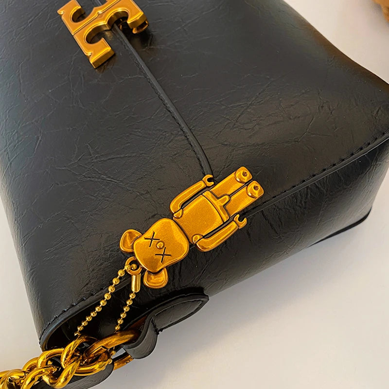 Leather Shoulder Bag Chain Crossbody Small Square Bag