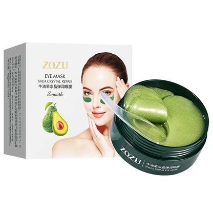 60pcs Avocado Collagen Eye Mask Moisturizing Gel Eyes Masks Eye Patches Remove Dark Circles Firming Eyes Korean Skin Care