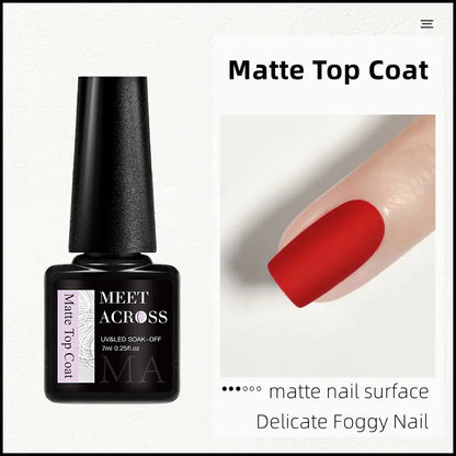 MEET ACROSS 7ml Brown Series Gel Nail Polish Autumn Coffee Color Nail Art Gel Nail Supplies Semi-Permanent Varnish Manicure