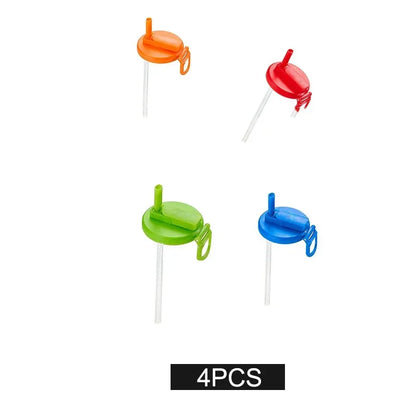 Soda Lid Covers With Straws 1/4pcs Beverage Can Protector Silicone Can Covers Beer Bottle Cap Tin Can Cup Soda Leak-Proof Caps