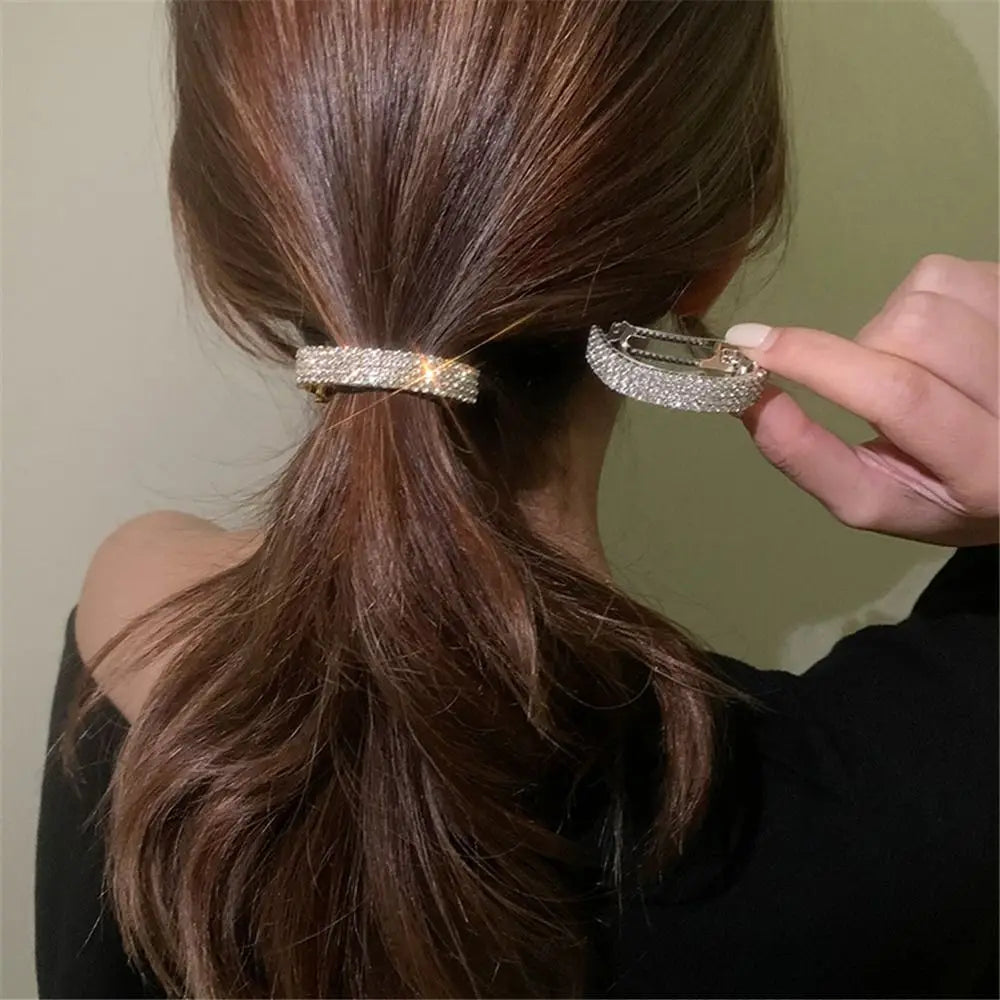 Fashion Girl Metal Rhinestone Hair Clips for Women Hair Barrettes Ponytail Clip Women's Hair Accessories Hairpin Girl Hair Clips