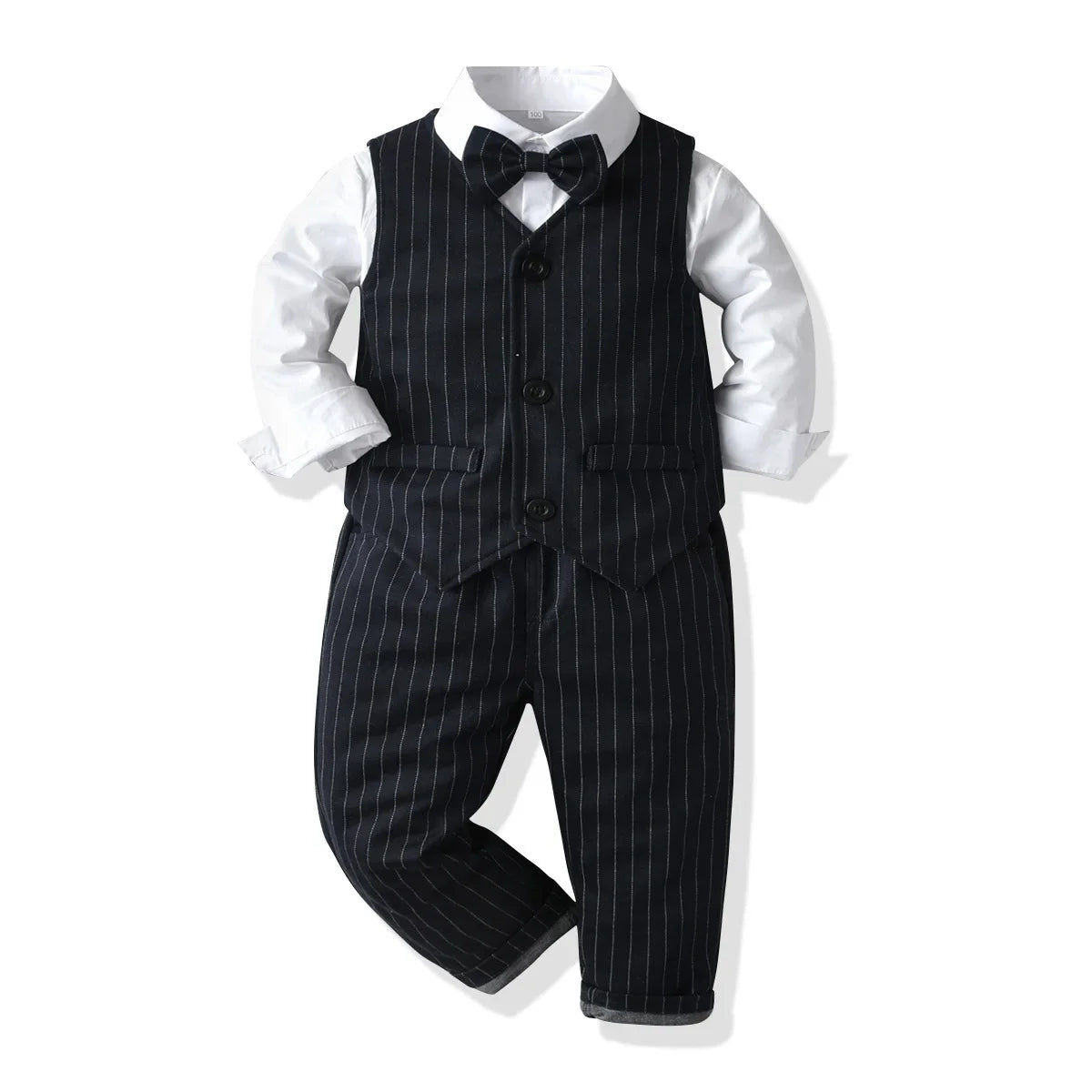 Boys Suits Clothes For Wedding Formal Party clothes Striped Baby Vest Shirt Pants Kids Boy Outerwear