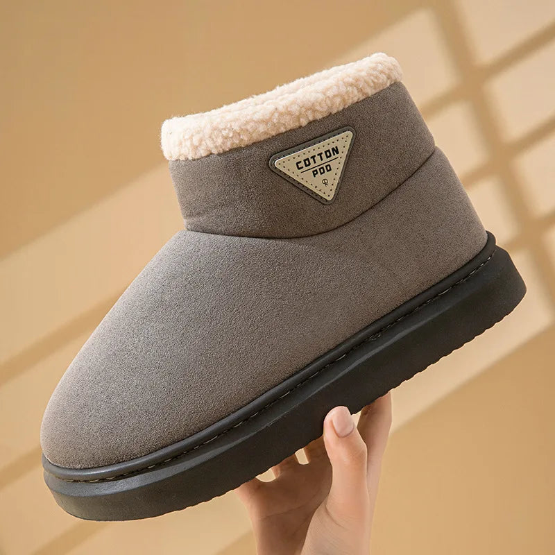 Litfun Women Winter Furry Snow Boots Outdoor Warm Fuzzy Lined Cotton Boots Non-slip Comfort House Cotton Shoes Soft Plush Shoes