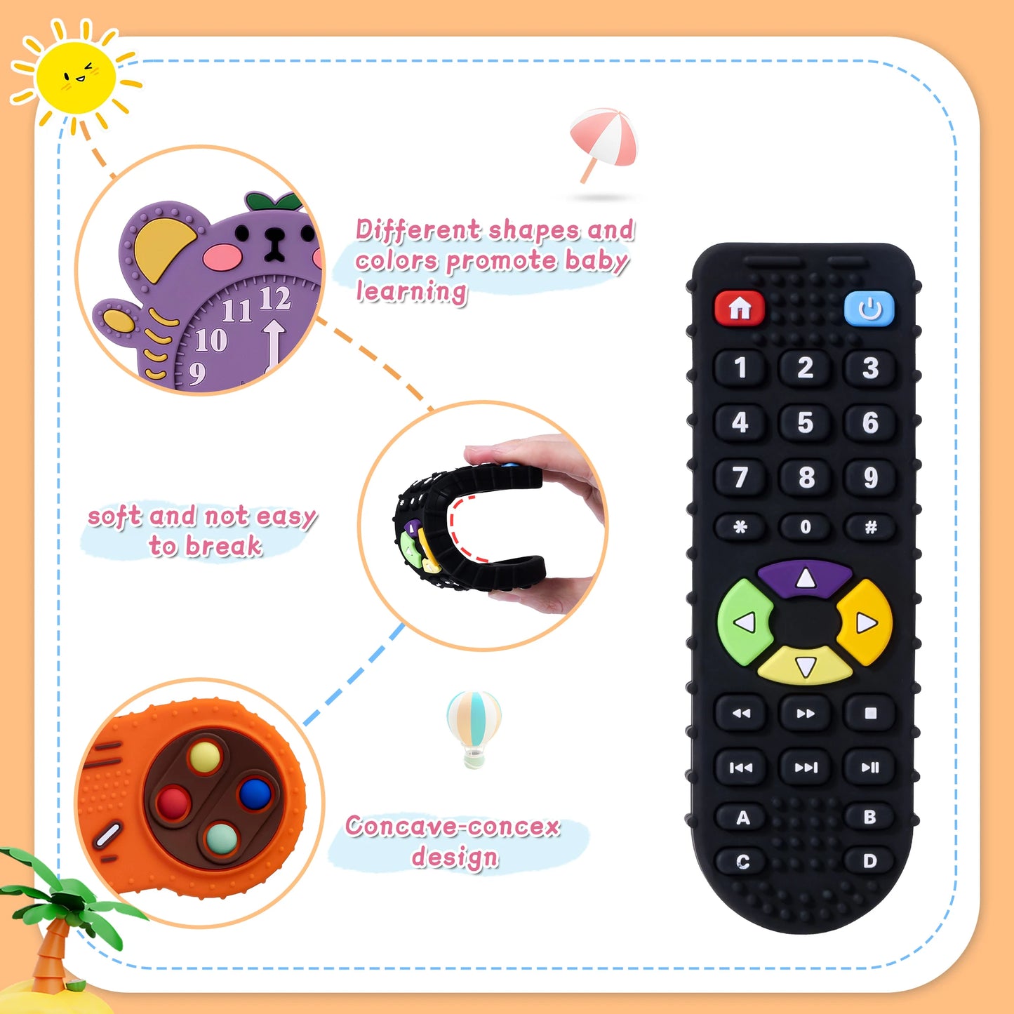1PC Silicone Baby Teether TV Remote Control