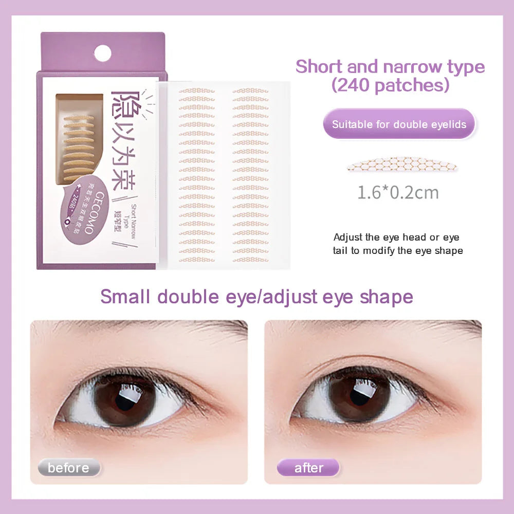 240 PCS Double Eyelid Stickers Natural Invisible And Long-lasting Shaping Big Eye Beauty Tapes For Single  Eyelid Person
