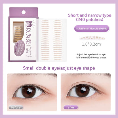 240 PCS Double Eyelid Stickers Natural Invisible And Long-lasting Shaping Big Eye Beauty Tapes For Single  Eyelid Person
