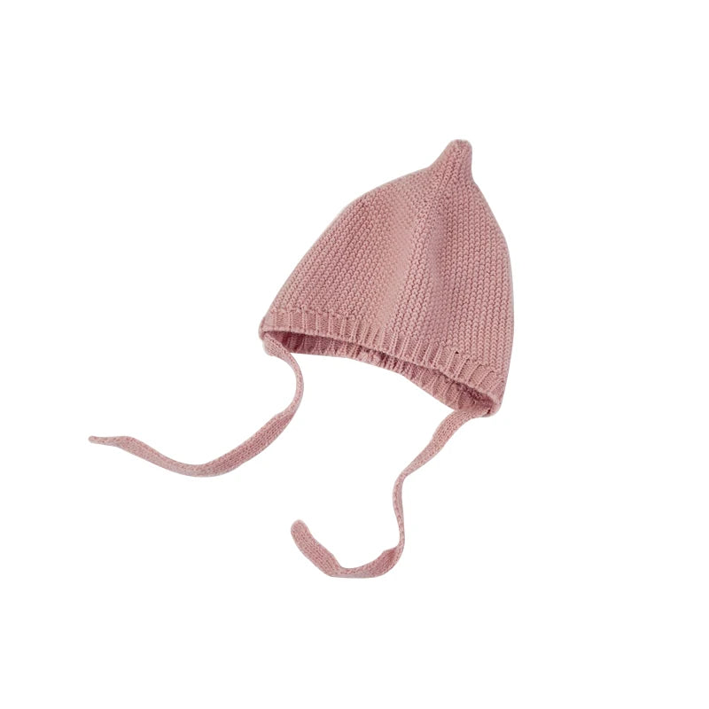 Cute Solid Color Baby Hat Winter Warm Knitted Toddler Girl Cap Bonnet Newborn Infant Boys Ear Protection Hat Beanie Gorras