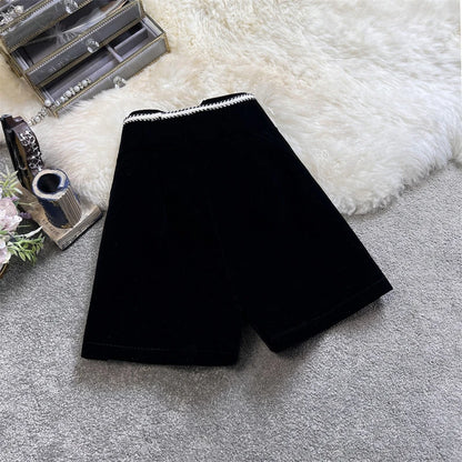 Autumn Winter Fashion Women High Waist Velvet Shorts