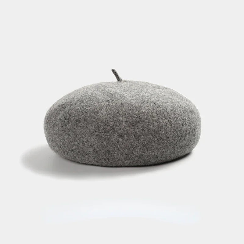 100% Wool Retro Beret Hat Autumn Winter Women British Hepburn stylish Artist Painter Hats Thick Warm Woolen Pumpkin Beanies Cap