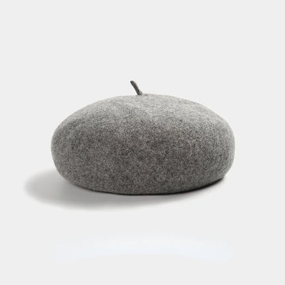 100% Wool Retro Beret Hat Autumn Winter Women British Hepburn stylish Artist Painter Hats Thick Warm Woolen Pumpkin Beanies Cap