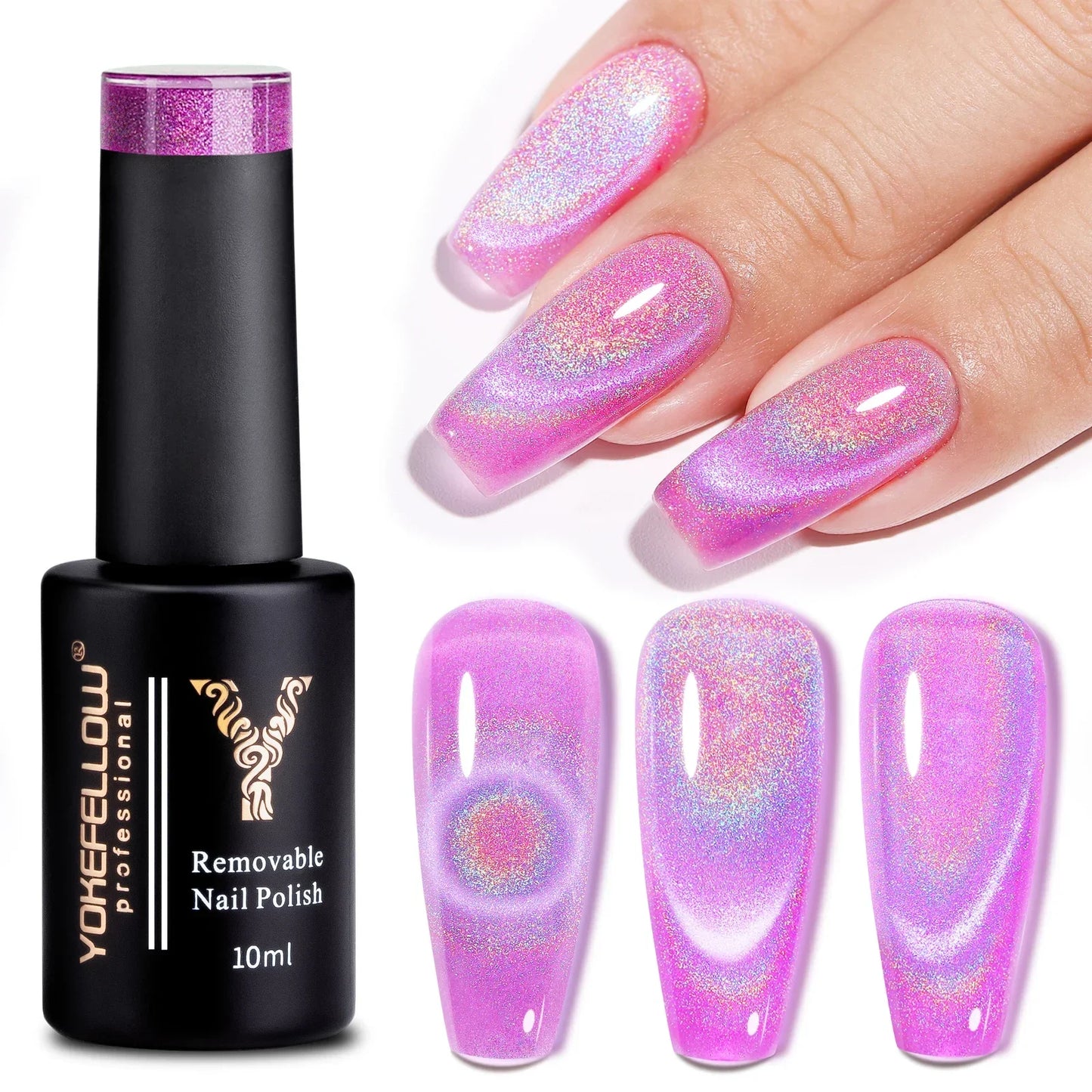 YOKEFELLOW 2025 New Dreamland Cat Eye Gel Nail Polish 10ml Dual Gloss Dreamland Color Soak Off Cat Magnetic UV Gel Varnish DIY