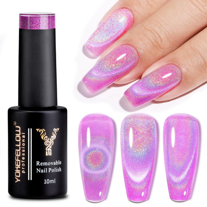 YOKEFELLOW 2025 New Dreamland Cat Eye Gel Nail Polish 10ml Dual Gloss Dreamland Color Soak Off Cat Magnetic UV Gel Varnish DIY