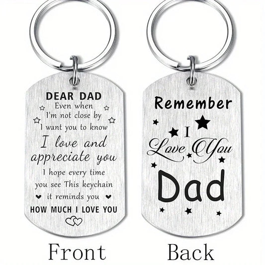 Remember I Love You Dad Gifts, Happy Birthday Keychain Gift for My Dad, Meaningful Dad Father's Day