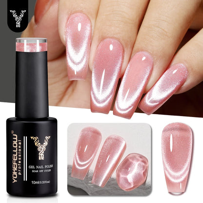YOKEFELLOW 2025 New Dreamland Cat Eye Gel Nail Polish 10ml Dual Gloss Dreamland Color Soak Off Cat Magnetic UV Gel Varnish DIY