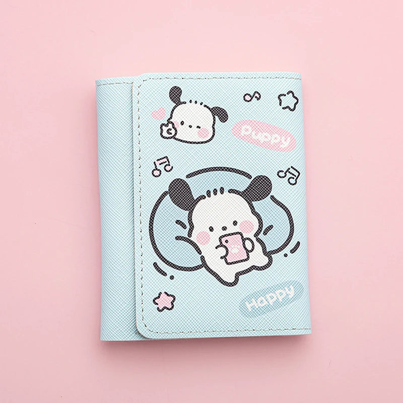 Cartoon Sanrio Kuromi Pochacco Cinnamoroll Multi-slot Wallet Pu Coin Purse With Card Slot Credit ID Card Storager For Women Gift