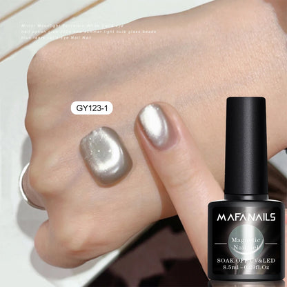 8.5ml Nude Pink Water Light Cat Eye Gel Semi Permanent Holographic Crystal Magnetic Gel Polish For Nail Art DIY Nail Varnish