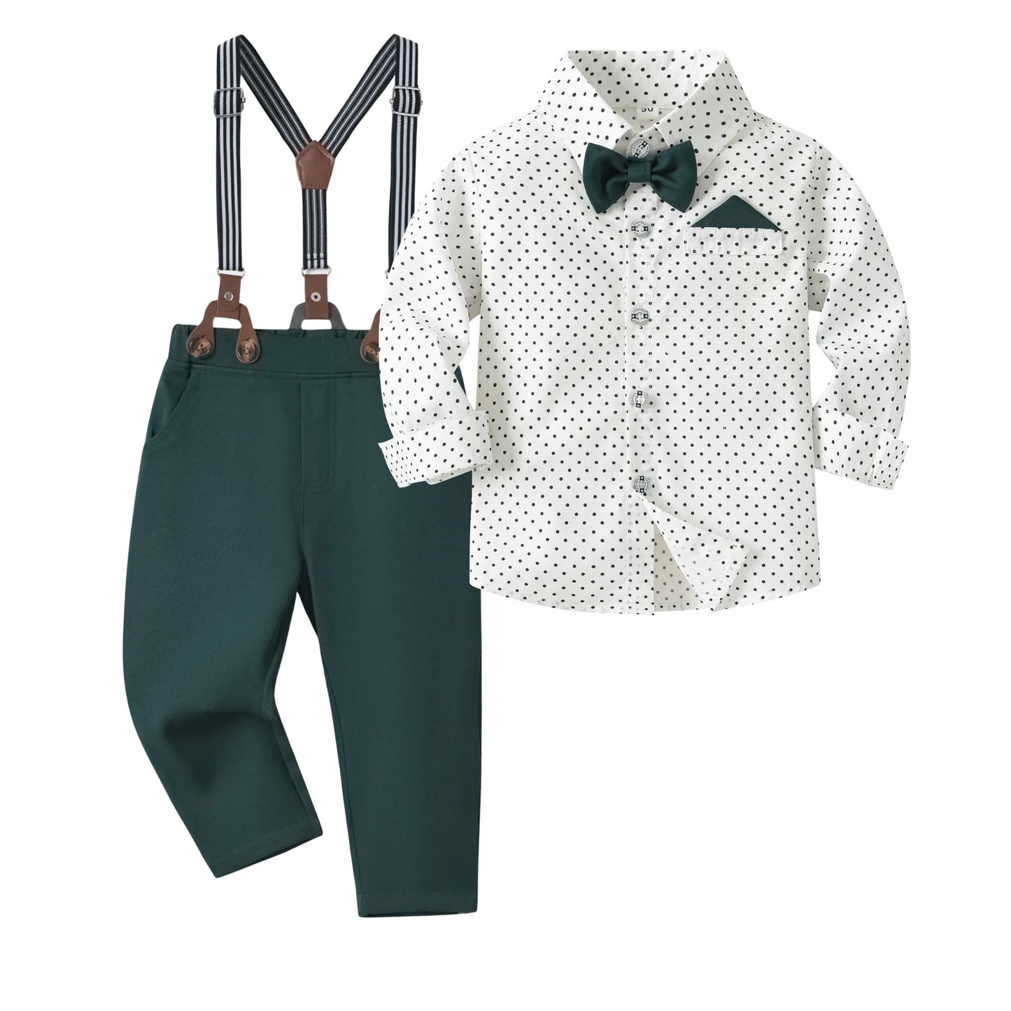 Boy Formal Clothing Outfit Party Bow Tie Children Toddler Birthday Dress Suits 1-6Y Gentleman Shirt+ Pant Boy Suit Clothes