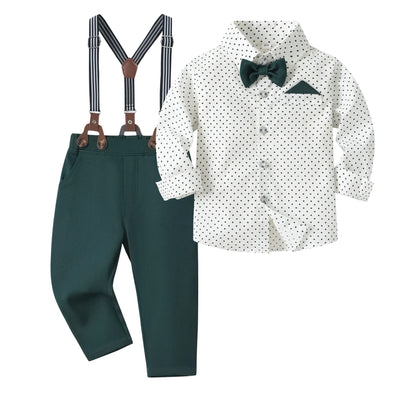 Boy Formal Clothing Outfit Party Bow Tie Children Toddler Birthday Dress Suits 1-6Y Gentleman Shirt+ Pant Boy Suit Clothes