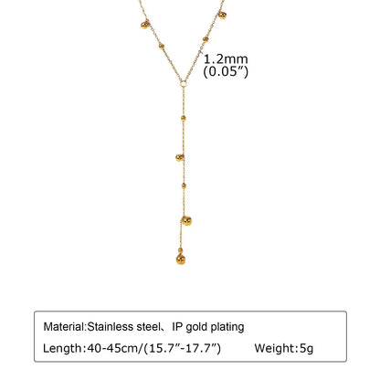 Gold Plated Lariat Necklace for Women, Double Laryered Long Chain Drop Pendant Choker Necklaces Fashion Gifts