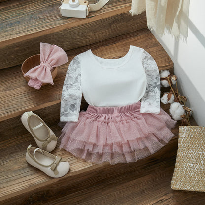 ma&baby 6-24M 1st Birthday Baby Girl Clothes Sets Newborn Infant Toddler Outfits Letter Lace Romper Tulle Skirts Headband