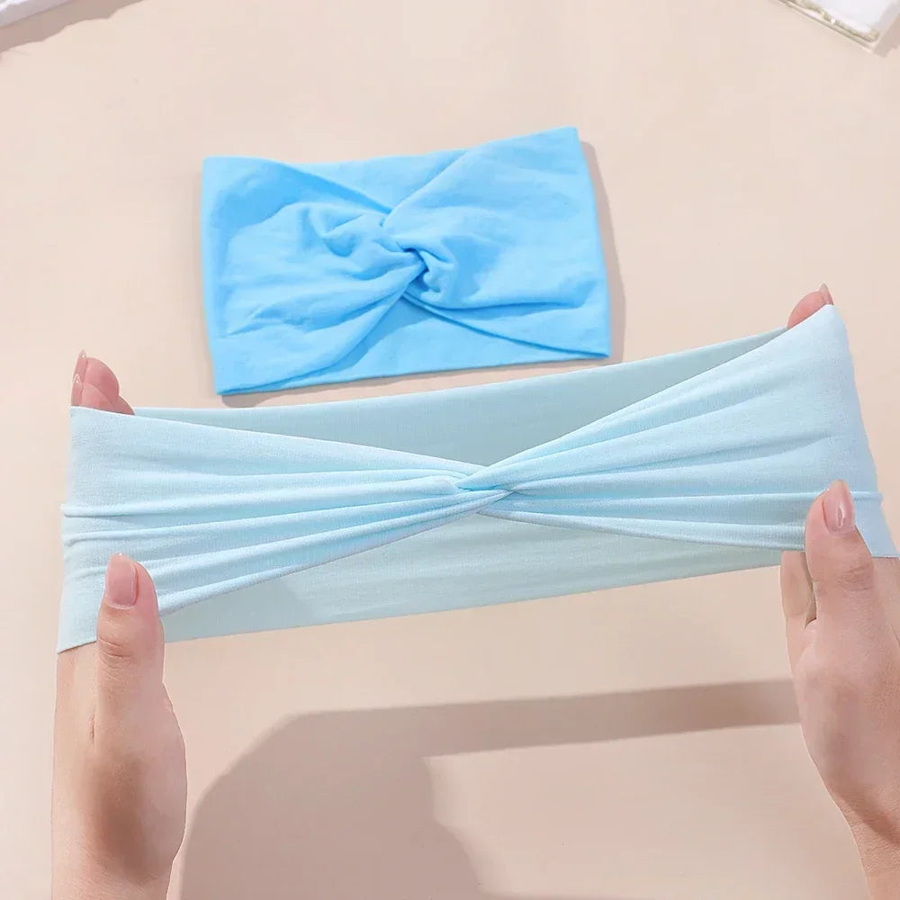 1Pc Soft Nylon Headscarf Astique Suitable for Newborn Baby Girl Flower Headband Elastic Hairband Turban Toddler Hair Accessories