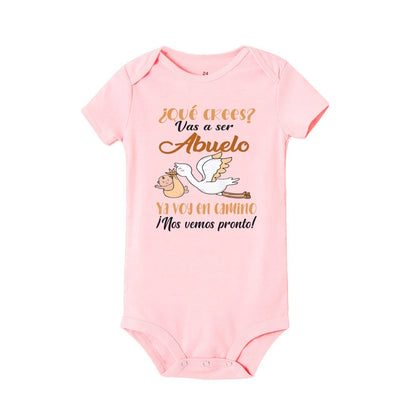 You Will Become A Grandma Grandpa Print Newborn Romper Pregnancy Announcement Clothes Baby Reveal Bodysuit for Grandparent Gifts