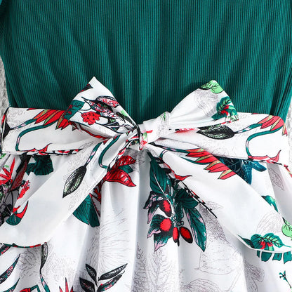 Dress For Kids 7-12 Years old Birthday Emerald Green Ruffled Sleeveless Floral Princess Dresses