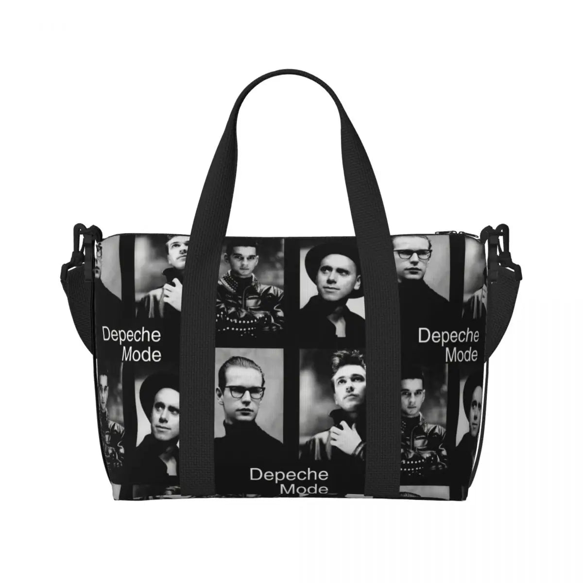 Custom Depeche Cool Mode Tote Bag Women Big Capacity DM Gym Beach Travel Bags