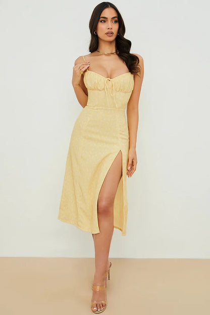 Women Elegant Floral Beach Vacation Bodycon Streetwear Long Dress