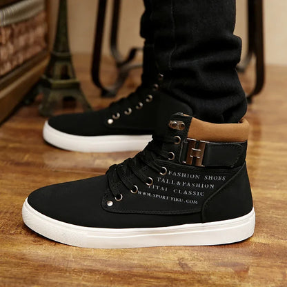 Men's Shoes Fashion Male Boots Men's Casual Sneaker High-Top Board Shoe Retro Lace Up Men's Shoes Zapatos Hombre 2024 New Korean