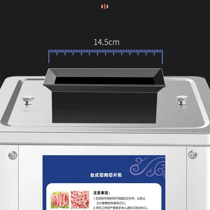 2.5/3.5/5/7/10/15/21MM Electric Meat Slicer Commercial Household Grinder Automatic Fish Cutter Fillet Shredded 150KG/H  850W