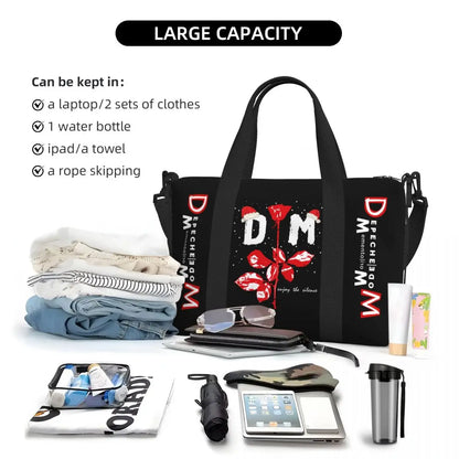 Custom Depeche Cool Mode Tote Bag Women Big Capacity DM Gym Beach Travel Bags