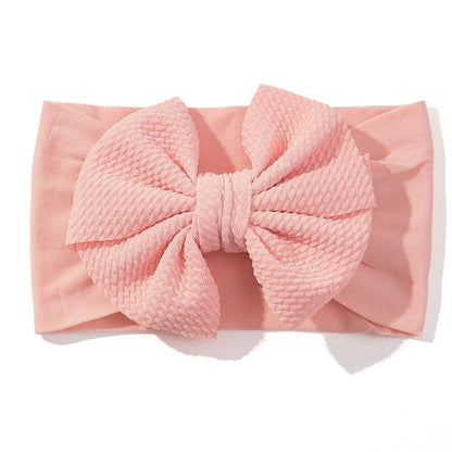 1Pcs Baby Elastic Headband Lovely Big Bows Wide Head Band Soft Newborns Solid Color Headscarf Hairband Babe Hair Accessories