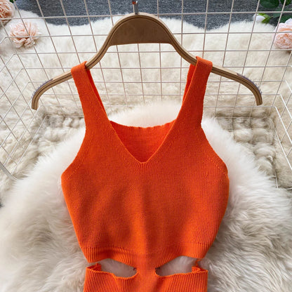 Sexy Cut Out Waist Package Hips Split Bodycon Dress