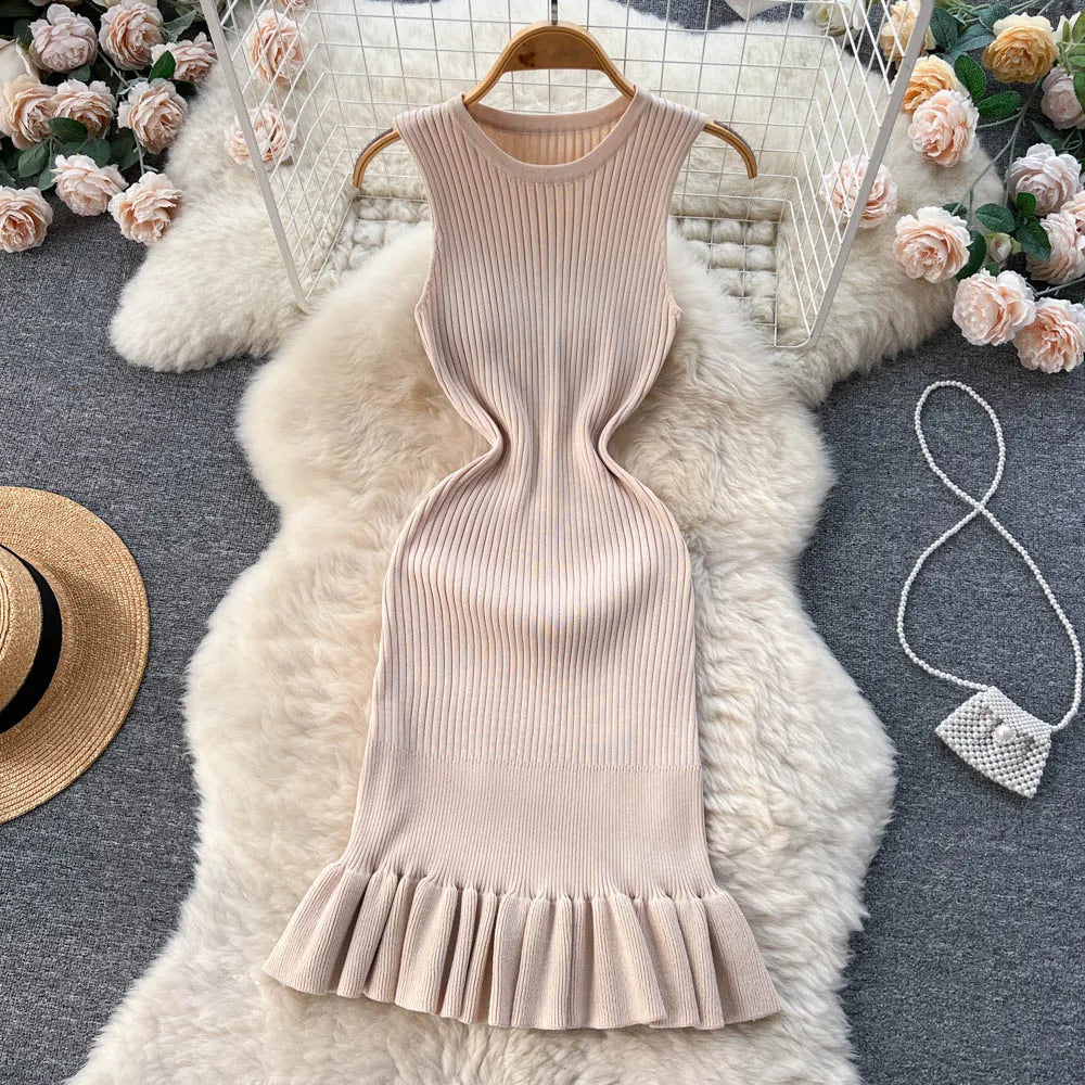 Sexy Package Hips Ruffles Mini Dress