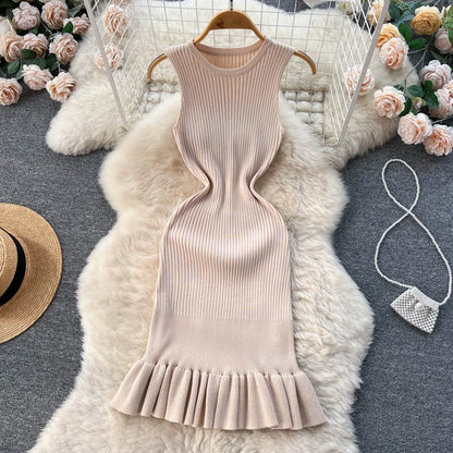 Sexy Package Hips Ruffles Mini Dress