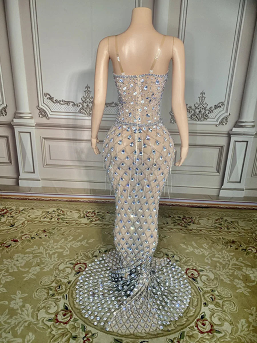 Luxury Beaded Rhinestone Tulle Cocktail Dresses