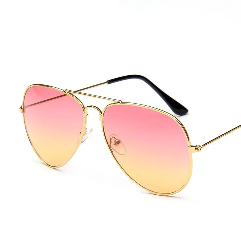 LeonLion Double Colors Gradient Sunglasses Women Alloy Mirror Glasses Lady Retro Metal Glasses Lunette De Soleil Femme